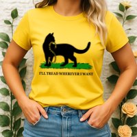 Funny Ill Tread Wherever I Want Cat Vs Tread On Me Snake Womens T-Shirt
