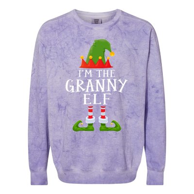 Funny I'm The Granny Xmas Santa Hat Family Christmas Gift Colorblast Crewneck Sweatshirt