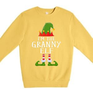 Funny I'm The Granny Xmas Santa Hat Family Christmas Gift Premium Crewneck Sweatshirt