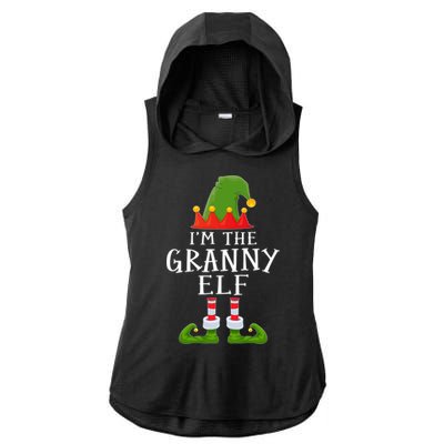 Funny I'm The Granny Xmas Santa Hat Family Christmas Gift Ladies PosiCharge Tri-Blend Wicking Draft Hoodie Tank