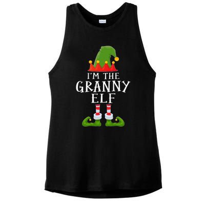 Funny I'm The Granny Xmas Santa Hat Family Christmas Gift Ladies PosiCharge Tri-Blend Wicking Tank