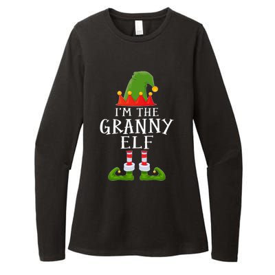 Funny I'm The Granny Xmas Santa Hat Family Christmas Gift Womens CVC Long Sleeve Shirt