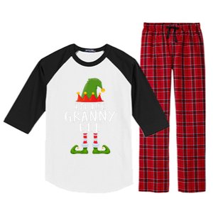 Funny I'm The Granny Xmas Santa Hat Family Christmas Gift Raglan Sleeve Pajama Set