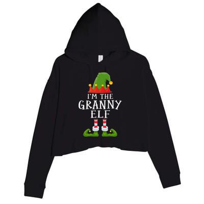 Funny I'm The Granny Xmas Santa Hat Family Christmas Gift Crop Fleece Hoodie