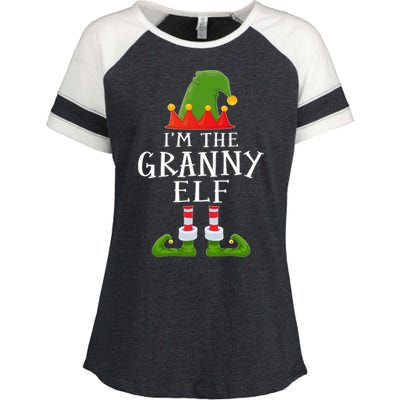 Funny I'm The Granny Xmas Santa Hat Family Christmas Gift Enza Ladies Jersey Colorblock Tee