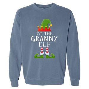 Funny I'm The Granny Xmas Santa Hat Family Christmas Gift Garment-Dyed Sweatshirt