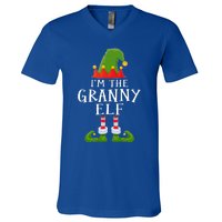 Funny I'm The Granny Xmas Santa Hat Family Christmas Gift V-Neck T-Shirt