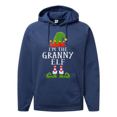 Funny I'm The Granny Xmas Santa Hat Family Christmas Gift Performance Fleece Hoodie