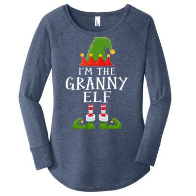 Funny I'm The Granny Xmas Santa Hat Family Christmas Gift Women's Perfect Tri Tunic Long Sleeve Shirt