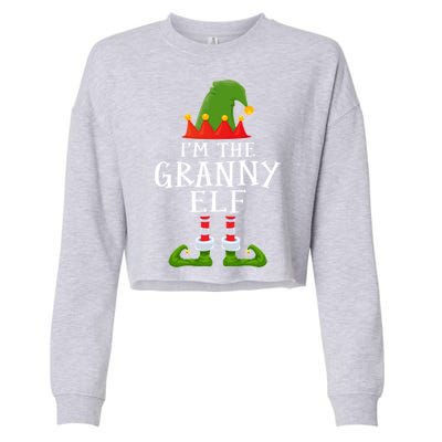 Funny I'm The Granny Xmas Santa Hat Family Christmas Gift Cropped Pullover Crew