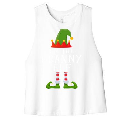 Funny I'm The Granny Xmas Santa Hat Family Christmas Gift Women's Racerback Cropped Tank