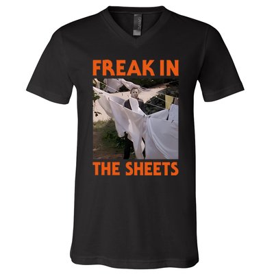 Freak In The Sheets Pumpkin V-Neck T-Shirt