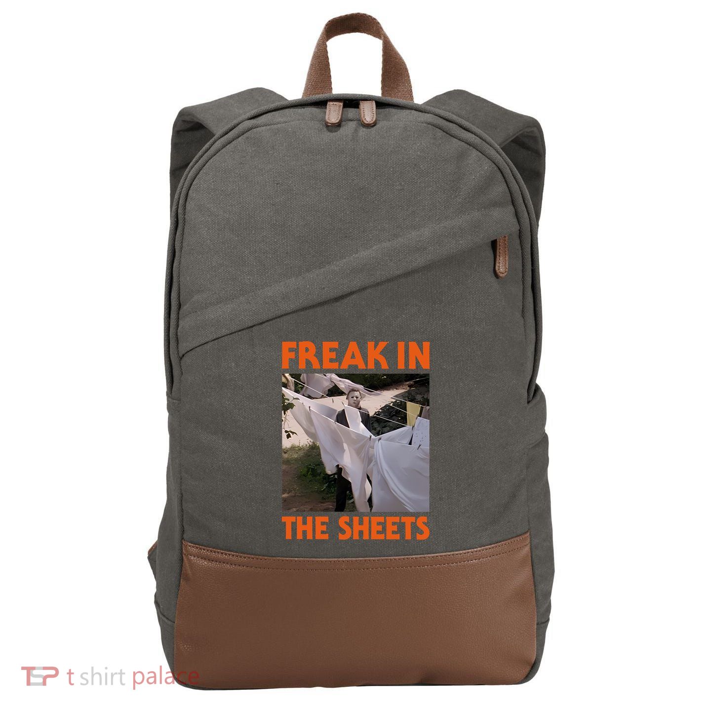 Freak In The Sheets Pumpkin Cotton Canvas Backpack
