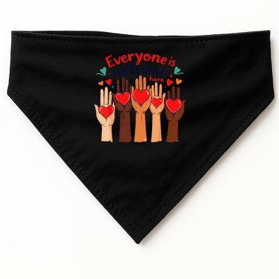 Funny Idaho Teacher Support Fist Everyone Is Welcome Here USA-Made Doggie Bandana