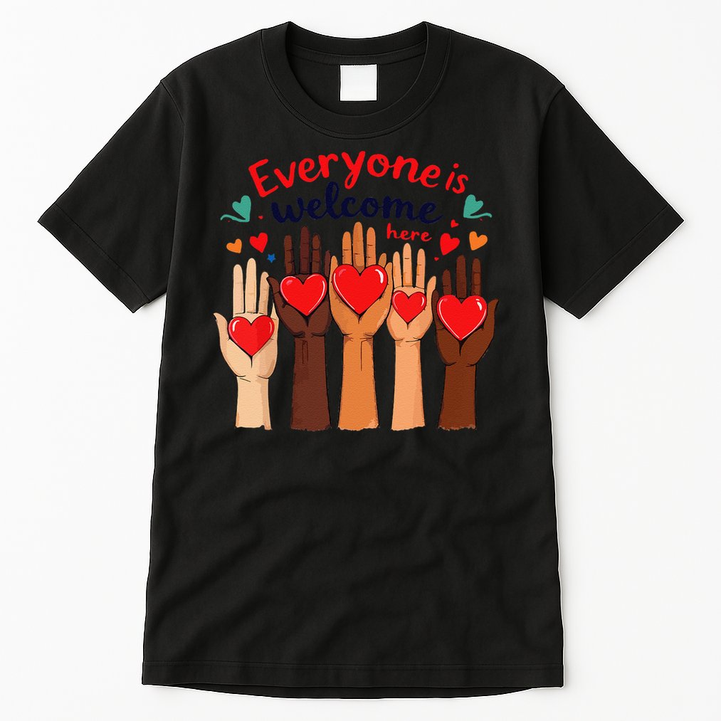 Funny Idaho Teacher Support Fist Everyone Is Welcome Here Tall T-Shirt