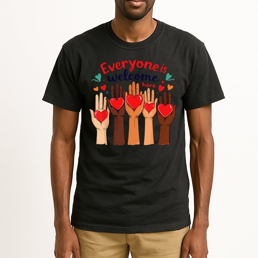 Funny Idaho Teacher Support Fist Everyone Is Welcome Here Tall T-Shirt