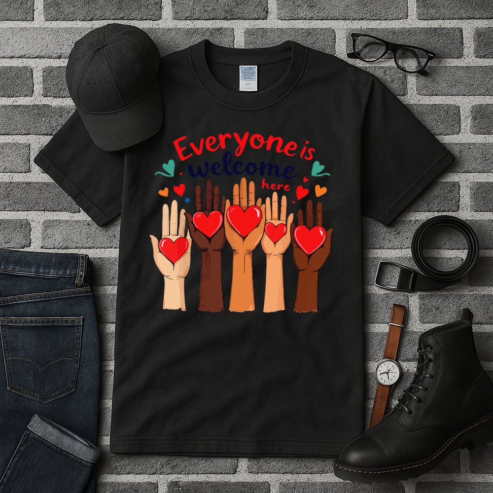 Funny Idaho Teacher Support Fist Everyone Is Welcome Here Tall T-Shirt
