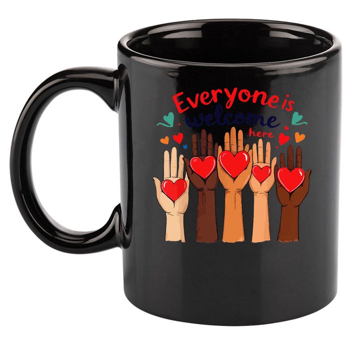 Funny Idaho Teacher Support Fist Everyone Is Welcome Here 11oz C Handle Ceramic Mug