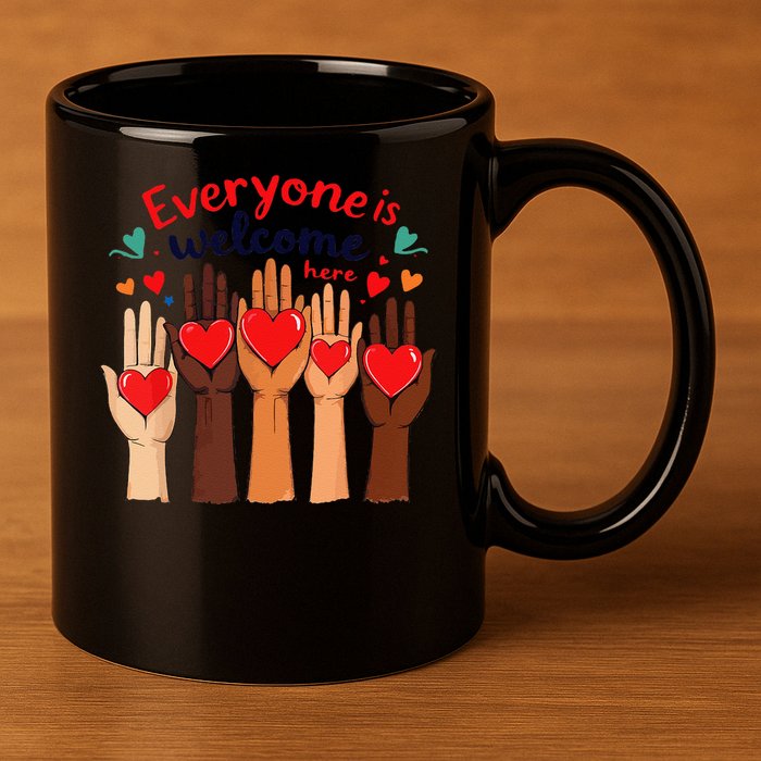 Funny Idaho Teacher Support Fist Everyone Is Welcome Here 11oz C Handle Ceramic Mug