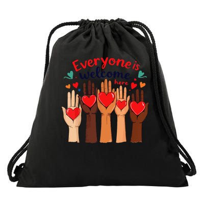 Funny Idaho Teacher Support Fist Everyone Is Welcome Here Drawstring Bag