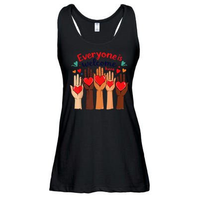 Funny Idaho Teacher Support Fist Everyone Is Welcome Here Ladies Essential Flowy Tank