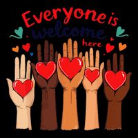 Funny Idaho Teacher Support Fist Everyone Is Welcome Here 16 in Basic Backpack