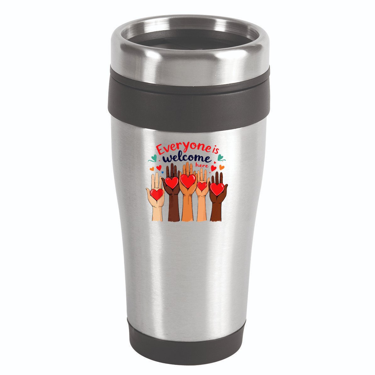 Funny Idaho Teacher Support Fist Everyone Is Welcome Here 16oz Travel Tumbler