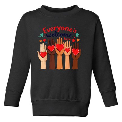 Funny Idaho Teacher Support Fist Everyone Is Welcome Here Toddler Sweatshirt