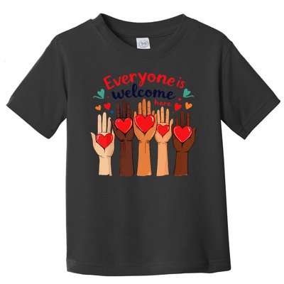 Funny Idaho Teacher Support Fist Everyone Is Welcome Here Toddler T-Shirt