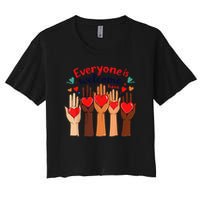 Funny Idaho Teacher Support Fist Everyone Is Welcome Here Women's Crop Top Tee