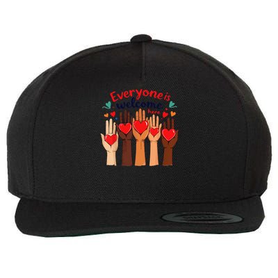 Funny Idaho Teacher Support Fist Everyone Is Welcome Here Wool Snapback Cap