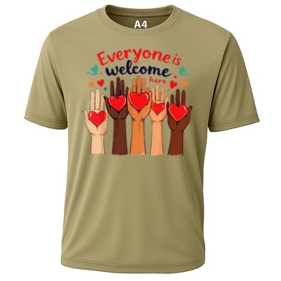 Funny Idaho Teacher Support Fist Everyone Is Welcome Here Performance Shirt