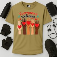 Funny Idaho Teacher Support Fist Everyone Is Welcome Here Cooling Performance Crew T-Shirt