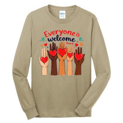 Funny Idaho Teacher Support Fist Everyone Is Welcome Here Tall Long Sleeve T-Shirt