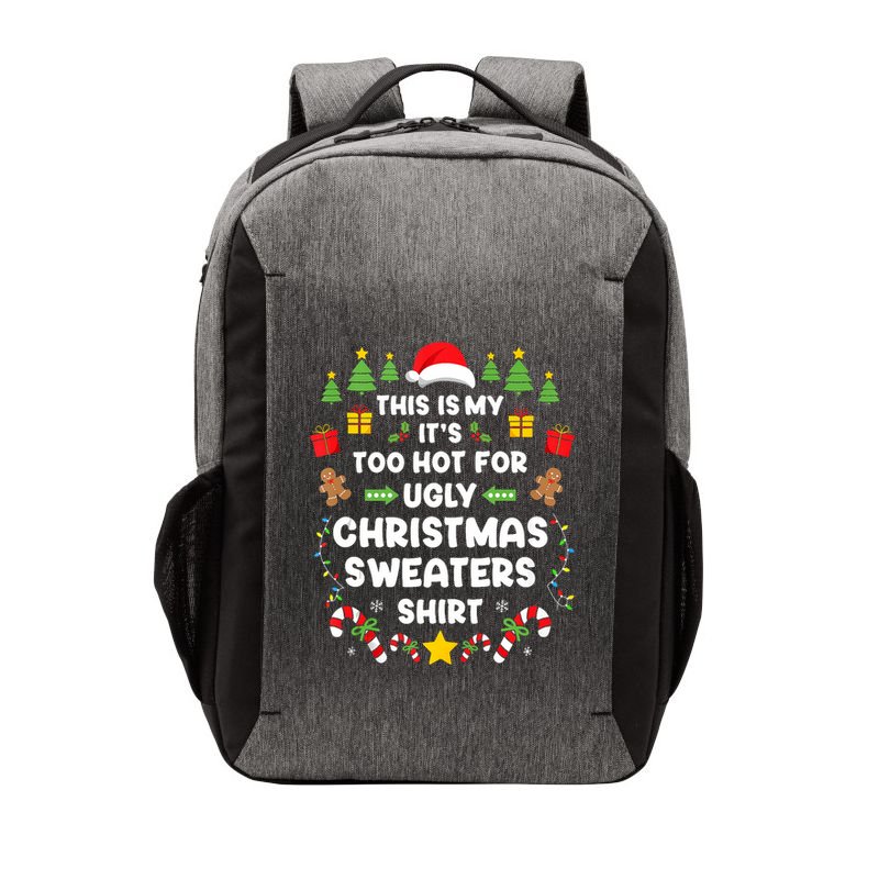 Funny ItS Too Hot Ugly Christmas In July Sweaters Xmas Tank Top Vector Backpack