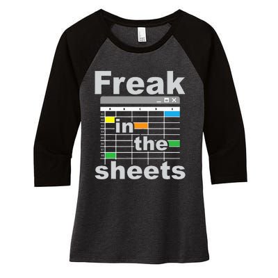 Freak In The Sheets Funny Accountant Analyst Secretary Women's Tri-Blend 3/4-Sleeve Raglan Shirt