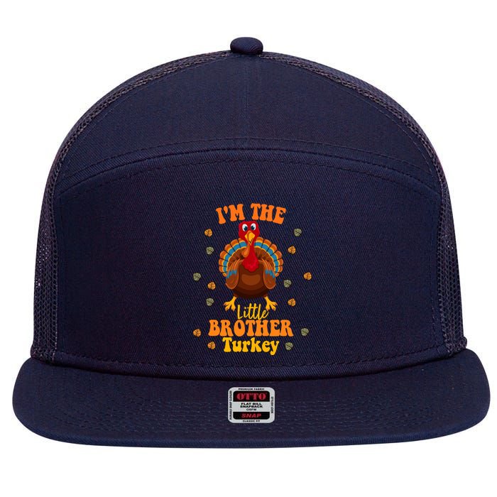 Funny IM The Little Brother Turkey Thanksgiving 7 Panel Mesh Trucker Snapback Hat