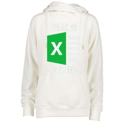 Freak In The Sheets Excel Spreadsheet Funny Office Jokes Womens Funnel Neck Pullover Hood