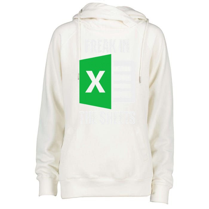 Freak In The Sheets Excel Spreadsheet Funny Office Jokes Womens Funnel Neck Pullover Hood