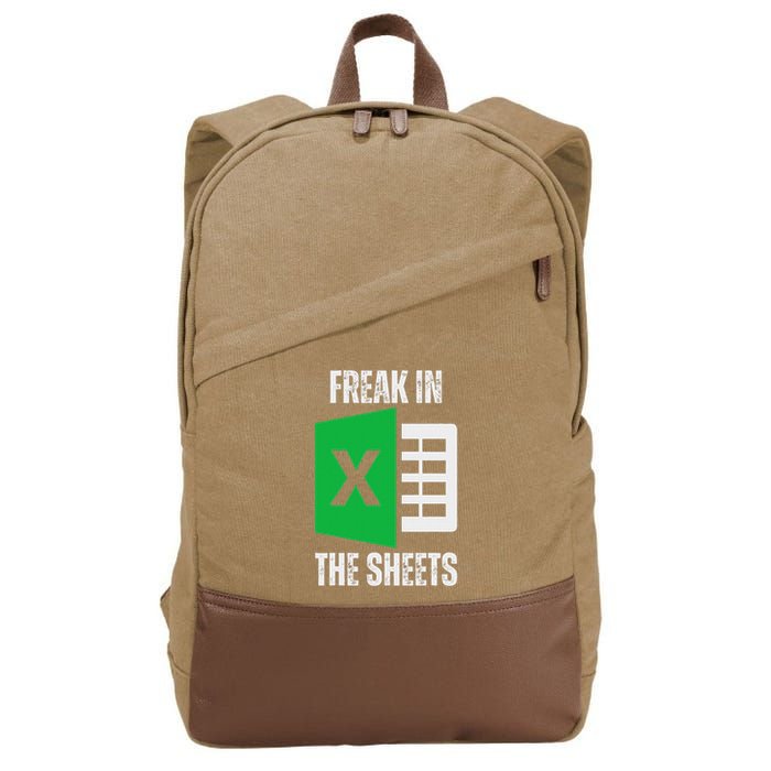 Freak In The Sheets Excel Spreadsheet Funny Office Jokes Cotton Canvas Backpack