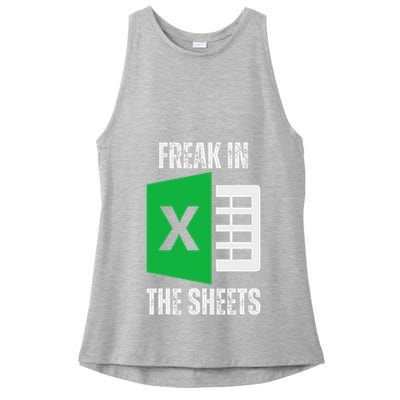 Freak In The Sheets Excel Spreadsheet Funny Office Jokes Ladies PosiCharge Tri-Blend Wicking Tank