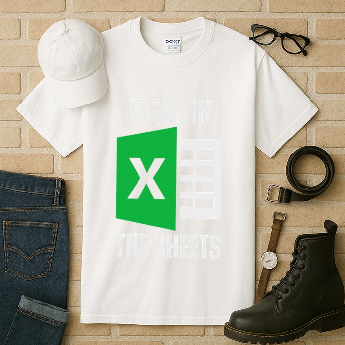 Freak In The Sheets Excel Spreadsheet Funny Office Jokes Tall T-Shirt