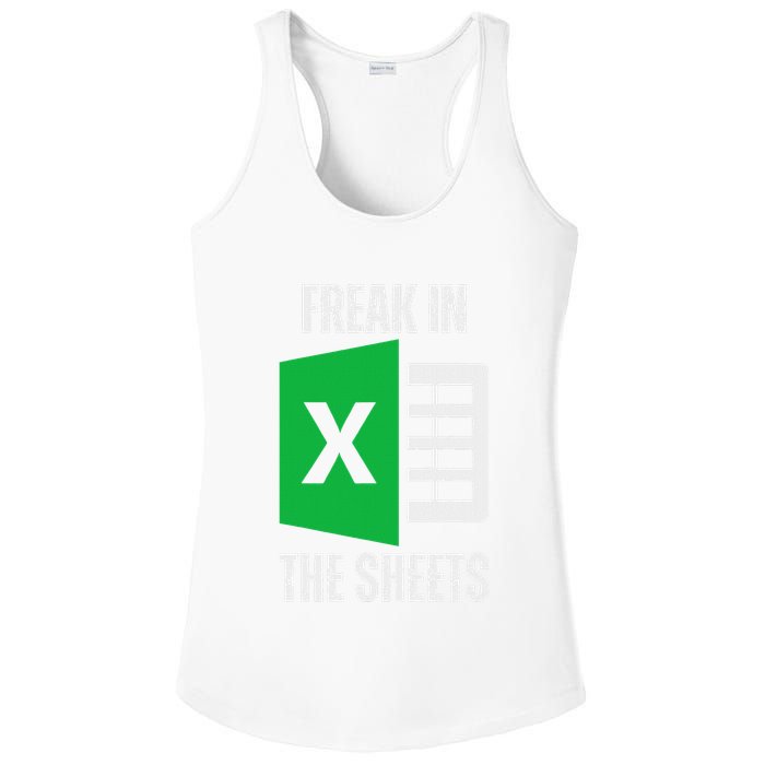 Freak In The Sheets Excel Spreadsheet Funny Office Jokes Ladies PosiCharge Competitor Racerback Tank