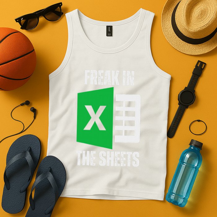 Freak In The Sheets Excel Spreadsheet Funny Office Jokes Tank Top