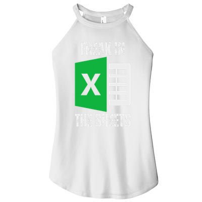 Freak In The Sheets Excel Spreadsheet Funny Office Jokes Women's Perfect Tri Rocker Tank