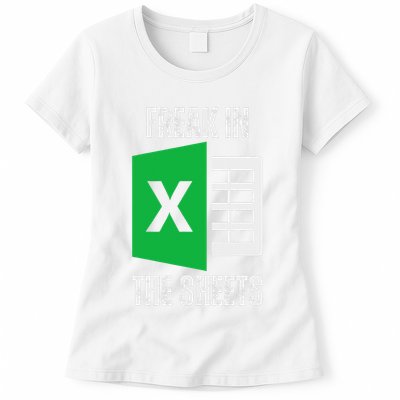 Freak In The Sheets Excel Spreadsheet Funny Office Jokes Womens T-Shirt