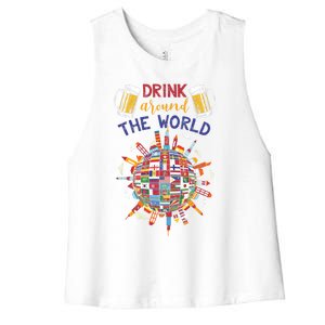 Funny Ing Travelling Party Gift Around The World Gift Women's Racerback Cropped Tank