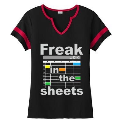 Freak In The Sheets Funny Accountant Analyst Secretary Ladies Halftime Notch Neck Tee