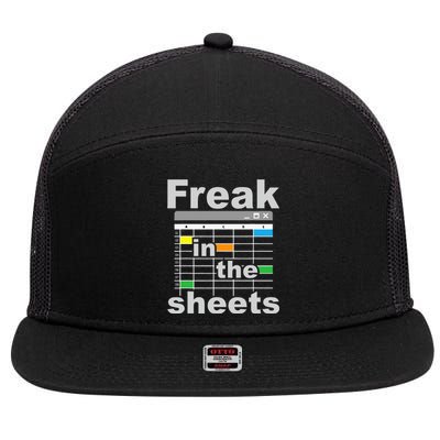 Freak In The Sheets Funny Accountant Analyst Secretary 7 Panel Mesh Trucker Snapback Hat