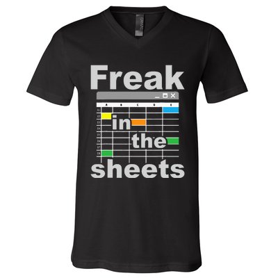 Freak In The Sheets Funny Accountant Analyst Secretary V-Neck T-Shirt